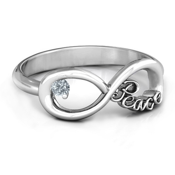 Peace Infinity Personalised Ring - AMAZINGNECKLACE.COM