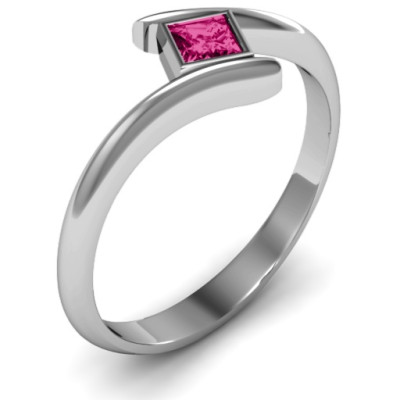 Princess Cut Bypass Personalised Ring - AMAZINGNECKLACE.COM