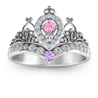 Queen Of My Heart Tiara Personalised Ring - AMAZINGNECKLACE.COM