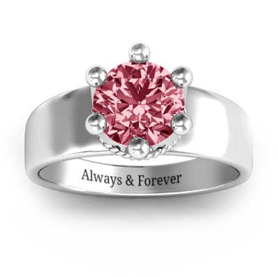 Radiant Royal Crown Personalised Ring - AMAZINGNECKLACE.COM
