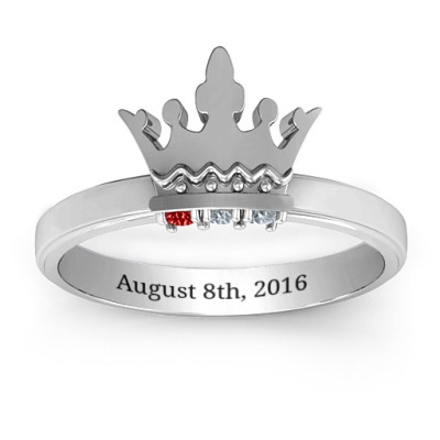 Royal Family Princess Tiara Personalised Ring - AMAZINGNECKLACE.COM