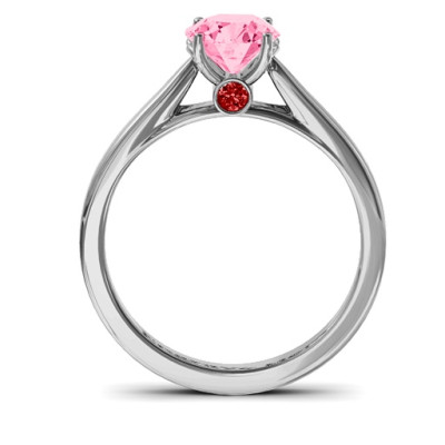 Royal Tulip Personalised Ring with Bezel Collar Stone  - AMAZINGNECKLACE.COM