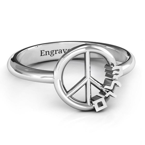 Shalom Peace Personalised Ring - AMAZINGNECKLACE.COM