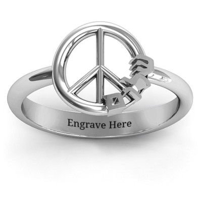 Shalom Peace Personalised Ring - AMAZINGNECKLACE.COM