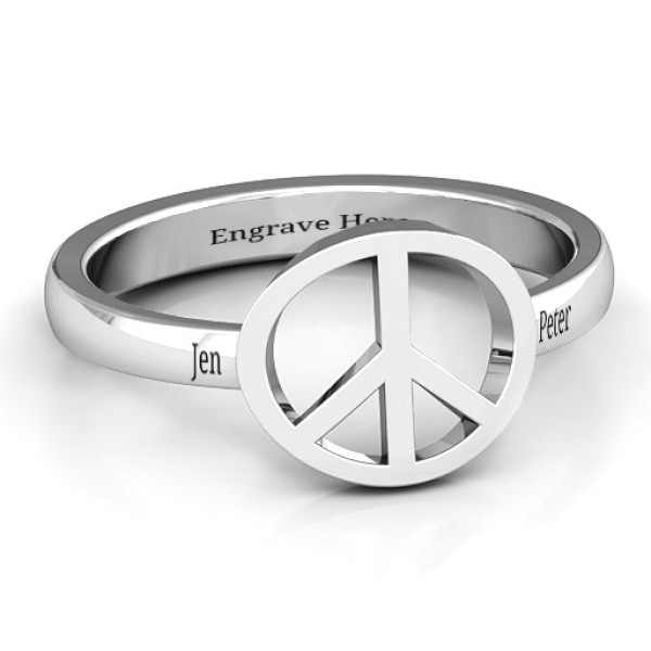 Shanti Peace Personalised Ring - AMAZINGNECKLACE.COM