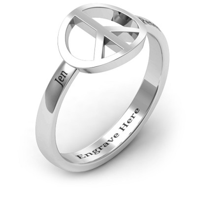 Shanti Peace Personalised Ring - AMAZINGNECKLACE.COM
