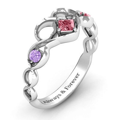 ShimmePersonalised Ring Infinity Princess Stone Heart Personalised Ring  - AMAZINGNECKLACE.COM