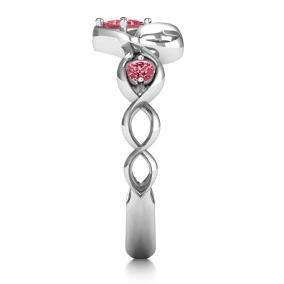 ShimmePersonalised Ring Infinity Princess Stone Heart Personalised Ring  - AMAZINGNECKLACE.COM
