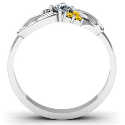 Solitaire Infinity Personalised Ring with Accents - AMAZINGNECKLACE.COM