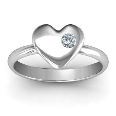 Soulmate's Heart Personalised Ring - AMAZINGNECKLACE.COM