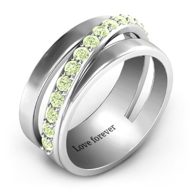 Sparkling Sash Personalised Ring - AMAZINGNECKLACE.COM