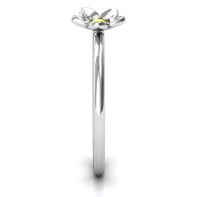 Stackr 'Azelie' Flower Personalised Ring - AMAZINGNECKLACE.COM