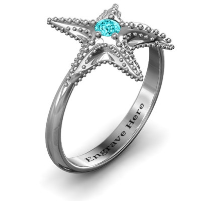 Starfish Personalised Ring - AMAZINGNECKLACE.COM