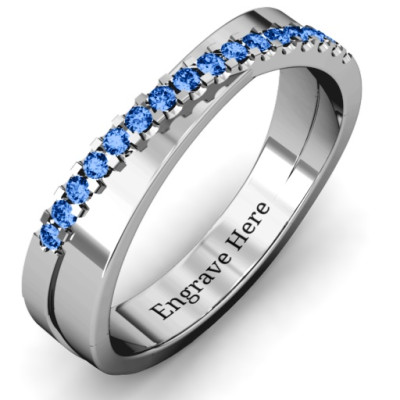 Sterling Silver Accent Crossover Personalised Ring - AMAZINGNECKLACE.COM