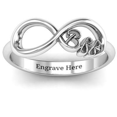 Sterling Silver BFF Friendship Infinity Personalised Ring - AMAZINGNECKLACE.COM