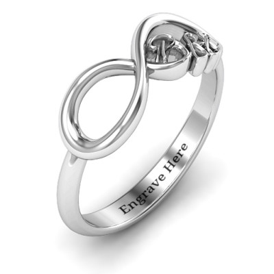 Sterling Silver BFF Friendship Infinity Personalised Ring - AMAZINGNECKLACE.COM