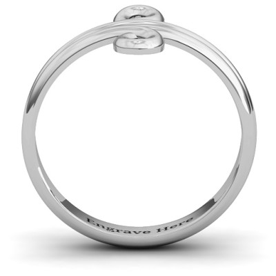 Sterling Silver Basket Weave Loop Personalised Ring - AMAZINGNECKLACE.COM