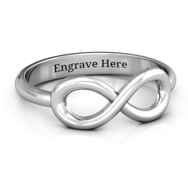 Sterling Silver Classic Infinity Personalised Ring - AMAZINGNECKLACE.COM