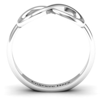 Sterling Silver Classic Infinity Personalised Ring - AMAZINGNECKLACE.COM