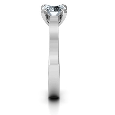 Sterling Silver Classic Solitaire Personalised Ring - AMAZINGNECKLACE.COM