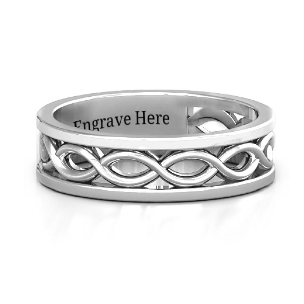 Sterling Silver Diadem Infinity Women's Personalised Ring - AMAZINGNECKLACE.COM