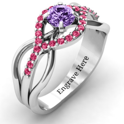 Sterling Silver Fancy Woven Personalised Ring - AMAZINGNECKLACE.COM