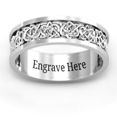 Sterling Silver Half Eternity Celtic Personalised Ring - AMAZINGNECKLACE.COM