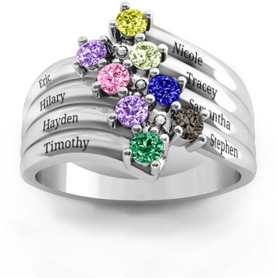 Sterling Silver Hydra Multi-Wave Personalised Ring - AMAZINGNECKLACE.COM
