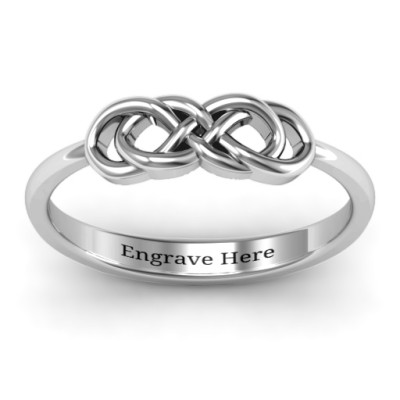 Sterling Silver Infinity Knot Personalised Ring - AMAZINGNECKLACE.COM