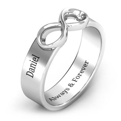 Sterling Silver Men's Expression of Infinity Band - AMAZINGNECKLACE.COM