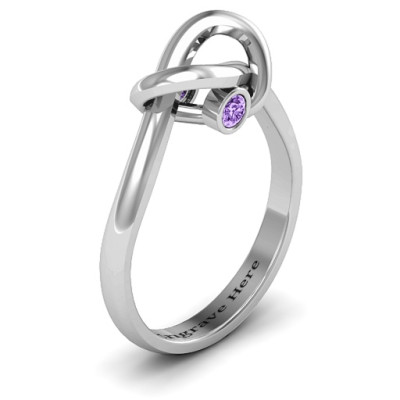 Sterling Silver Modern Infinity Heart Personalised Ring - AMAZINGNECKLACE.COM
