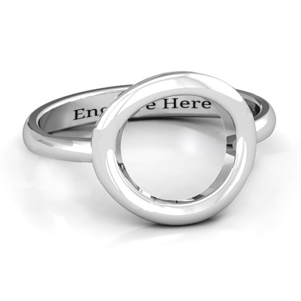 Sterling Silver Simple Circle Karma Personalised Ring - AMAZINGNECKLACE.COM