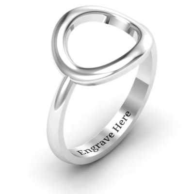 Sterling Silver Simple Circle Karma Personalised Ring - AMAZINGNECKLACE.COM