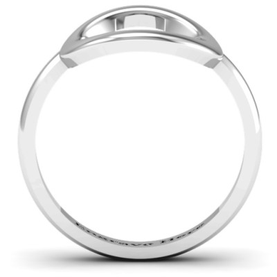 Sterling Silver Simple Circle Karma Personalised Ring - AMAZINGNECKLACE.COM