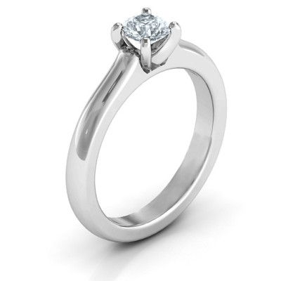 Sterling Silver Simply Solitaire Personalised Ring - AMAZINGNECKLACE.COM