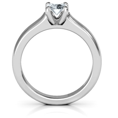 Sterling Silver Simply Solitaire Personalised Ring - AMAZINGNECKLACE.COM