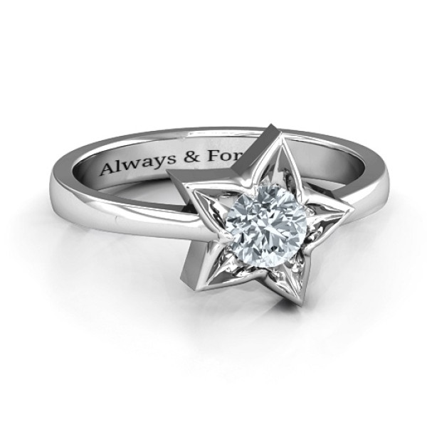 Sterling Silver Superstar Personalised Ring - AMAZINGNECKLACE.COM