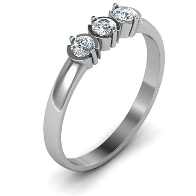 Sterling Silver Trinity Personalised Ring with Cubic Zirconias Stones  - AMAZINGNECKLACE.COM