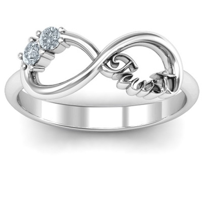 Sterling Silver Trust Infinity Personalised Ring - AMAZINGNECKLACE.COM