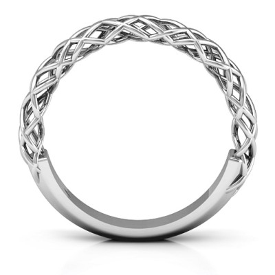 Sterling Silver Woven in Love Personalised Ring - AMAZINGNECKLACE.COM