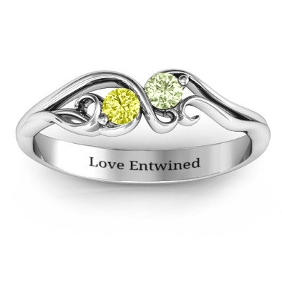Swirl of Style Birthstone Personalised Ring  - AMAZINGNECKLACE.COM