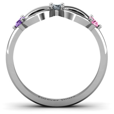 Three Stone Infinity Personalised Ring  - AMAZINGNECKLACE.COM