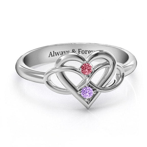 Together Forever Two-Stone Personalised Ring  - AMAZINGNECKLACE.COM