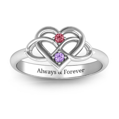 Together Forever Two-Stone Personalised Ring  - AMAZINGNECKLACE.COM