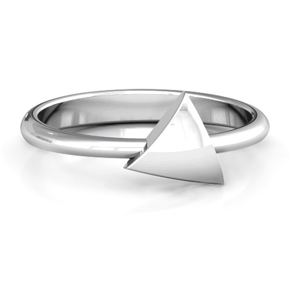 Triangle Pebble Geometric Personalised Ring - AMAZINGNECKLACE.COM