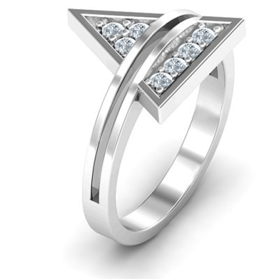 Triangle of Glam Geometric Personalised Ring - AMAZINGNECKLACE.COM