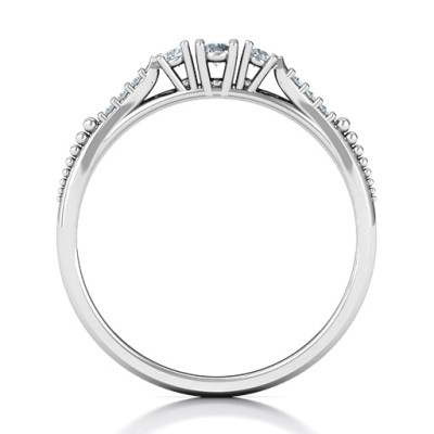 Trinity Personalised Ring on Accented Band - AMAZINGNECKLACE.COM