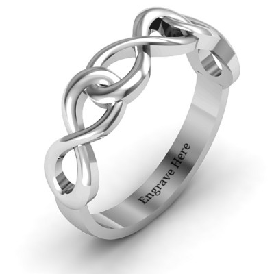 Triple Entwined Infinity Personalised Ring - AMAZINGNECKLACE.COM