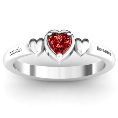 Triple Heart Personalised Ring - AMAZINGNECKLACE.COM