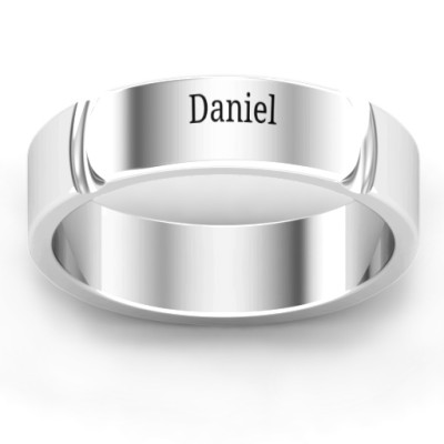 Tungsten Lysander Curved Groove Men's Personalised Ring - AMAZINGNECKLACE.COM